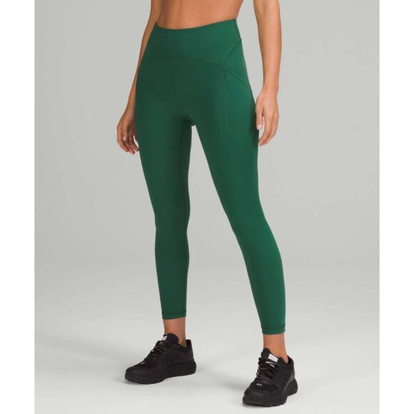 Lululemon Power Thru High Rise Tight With Pockets 25" Everglade Green Size 16 - Picture 1 of 2